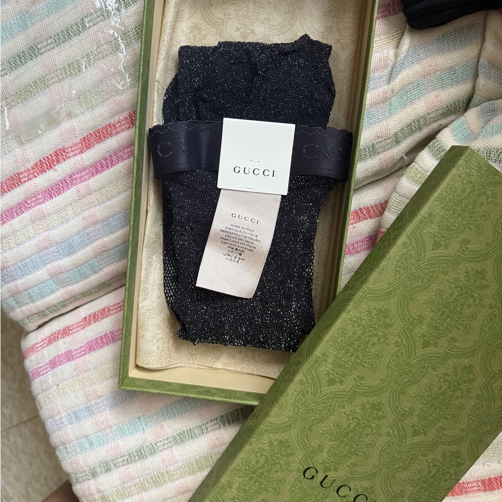 Gucci Black and Silver Sparkle tights